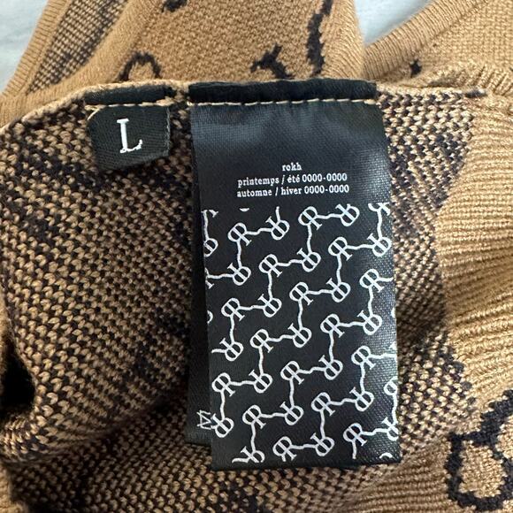 ROKH Logo Crop Tank Bra Top Size Large Brown Black - Picture 7 of 11